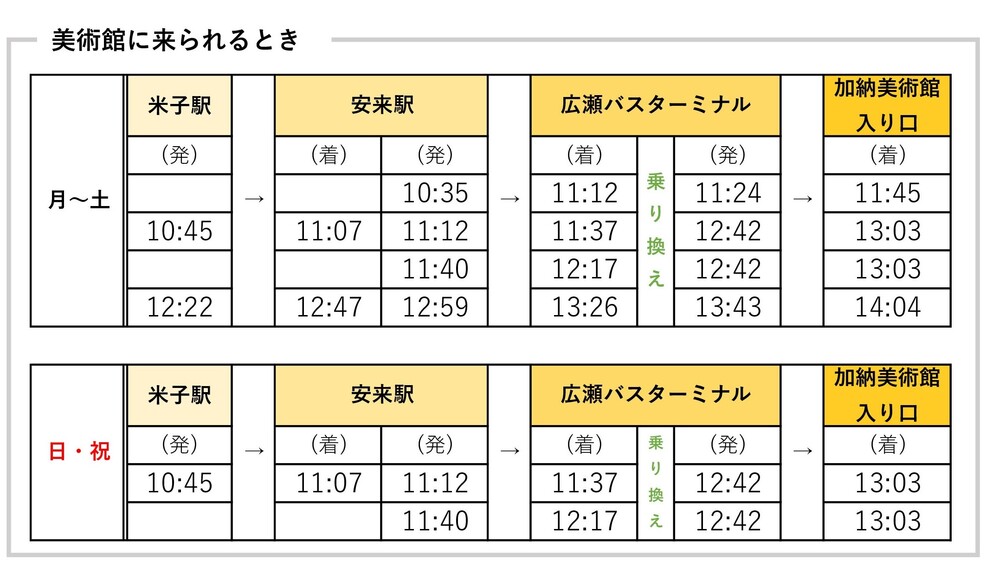 時刻表　行き